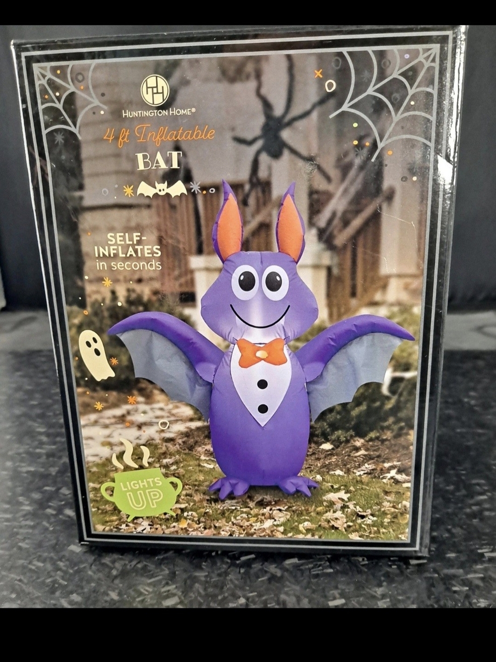 Huntington Home Purple and Orange Inflatable Bat Decor